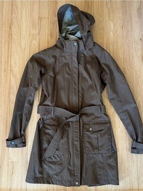 Outdoor Research Brown Hooded Rain Coat with Belt
